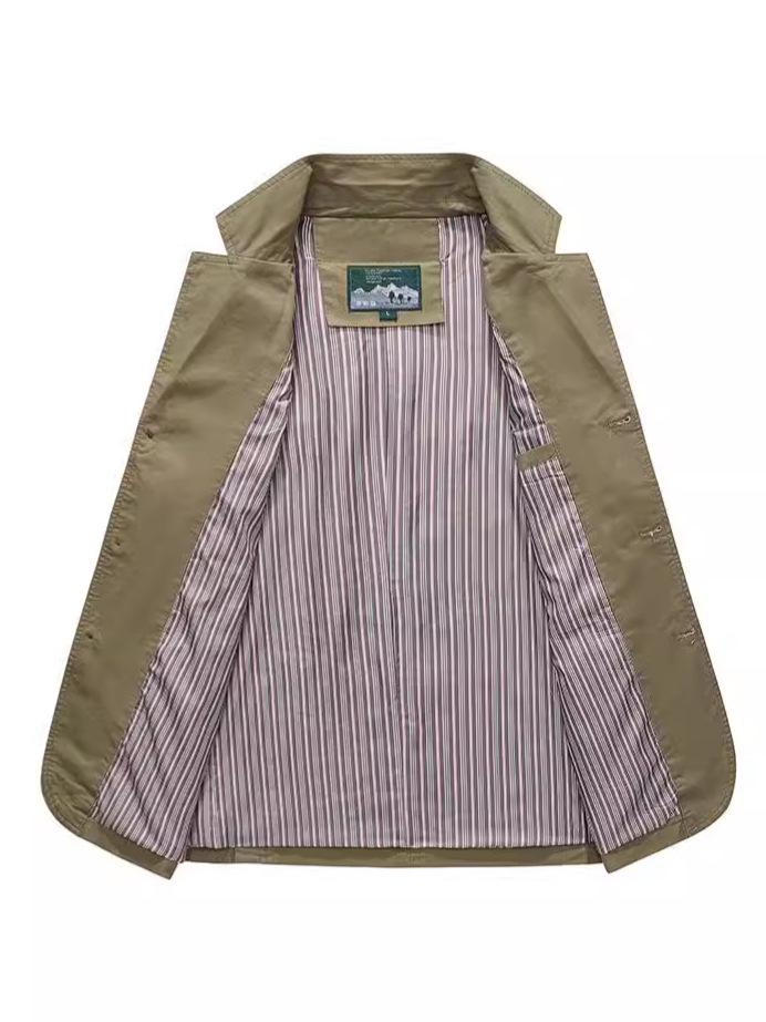 Men's Plus Size Cotton Outdoor Business Casual Jacket - Autumn/Winter Fashion