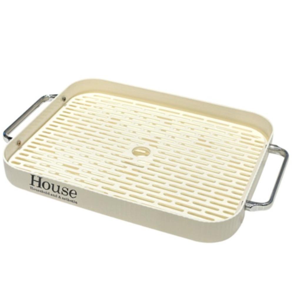 Rectangular Fruit Dessert Tray Multi-purpose Household Tray Coffee Tea Cutlery Holder Tea Table кремовый