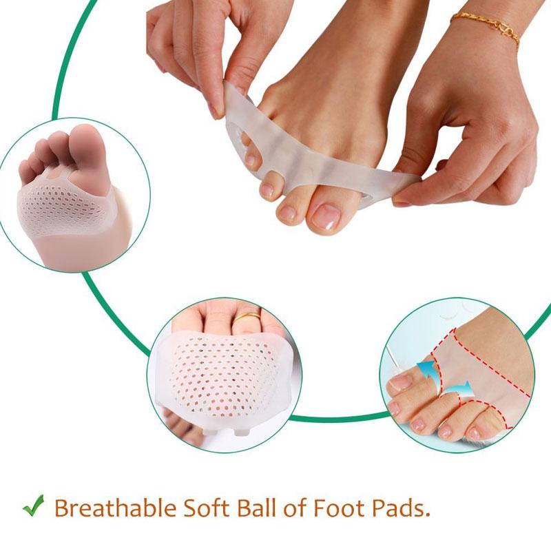 Tcare Metatarsal Pads Breathable Gel Forefoot Cushions for Foot Pain Relief Callus Blisters Protection