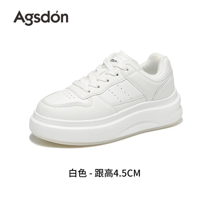 Augustine Board Shoes Women's 2025 New Autumn Platform Student White Shoes Wormwood Insoles Sports and Leisure Shoes