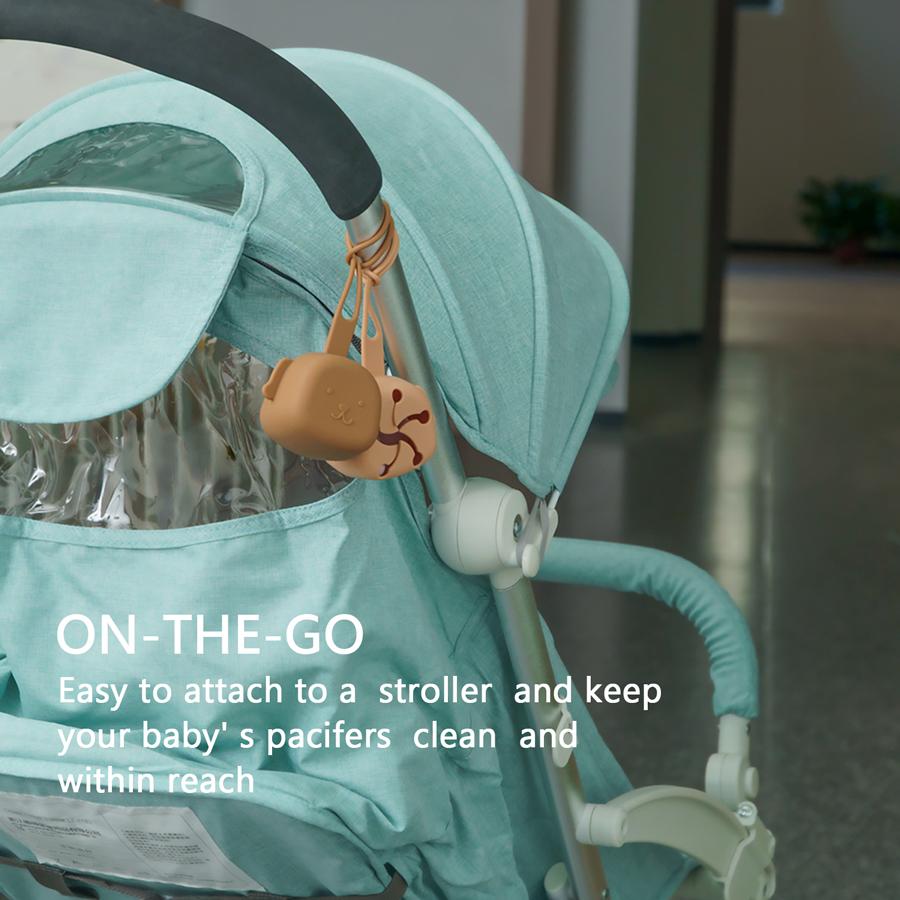 1 Adet Çizgi Film Şekli BPA İçermeyen Silikon Bebek Emzik Tutucu Bebek Taşınabilir Emzik Saklama Kutusu Emzik Kabı