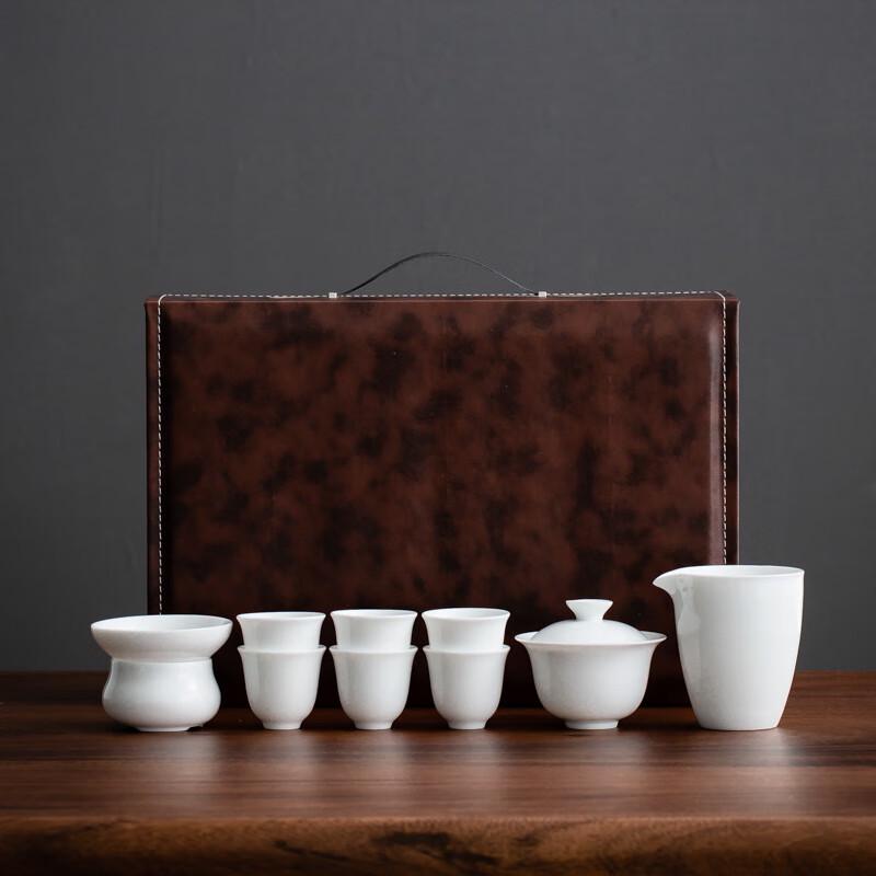 GOWKE White Porcelain Kung Fu Tea Set