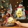 Kersthut Hars Muziekdoos met Draaiende Trein Verlichte LED Muzikale Kersthut Figuur Kerst Decoratie