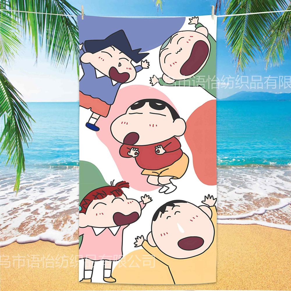 Extra Large Kids Quick Dry Bath Towel Cartoon Character Digital Print Double Sided Flannel Microfiber Beach Towel
