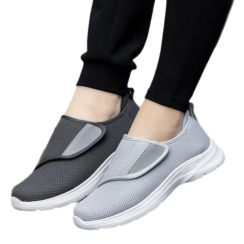2025 Spring and Summer Elderly Shoes Widened Women's Shoes Mother Shoes Middle-aged and Elderly Travel Walking Shoes Velcro Men's Shoes