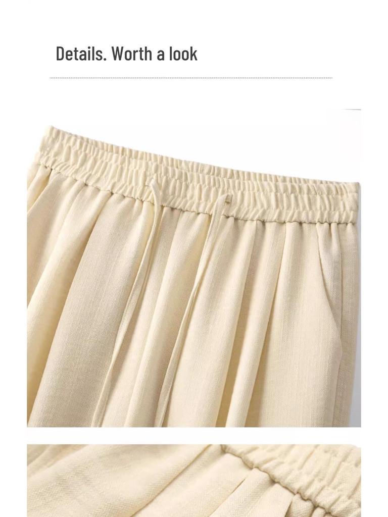 Spring/Summer 2025 Yamamoto Women's Textured Wide-Leg Draped Pants - Cool, Fashionable, Straight-Leg Design