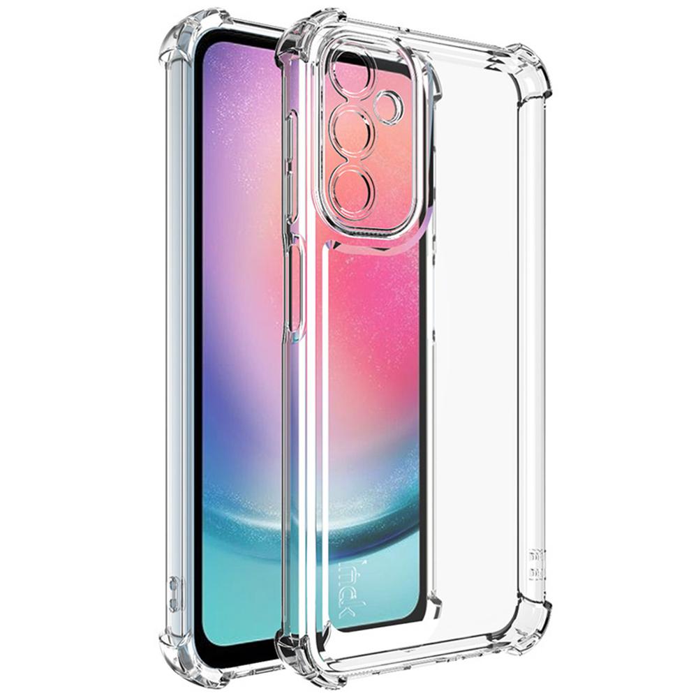 IMAK UX-4 Series for Samsung Galaxy A24 4G (162.1 x 77.6 x 8.3mm) Case Straight Frame Four Corner Shockproof Clear TPU Cover