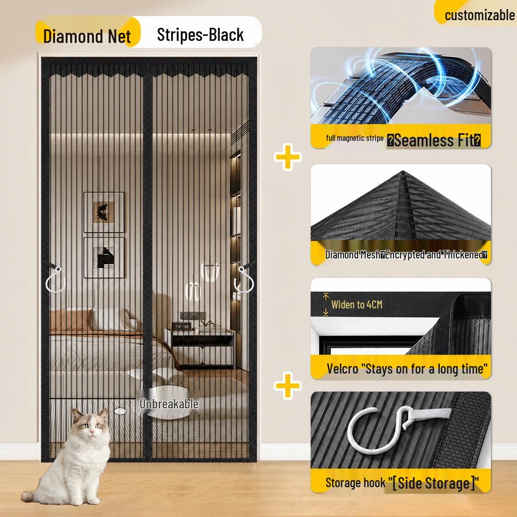 2025 Magnetic Mesh Gauze Curtain: Punch-Free, Strong Mosquito Repellent for Home and Bedroom Doors