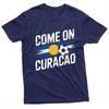 Come on Curacao Flag Soccer Ball Graphic T Shirt Vintage Distressed Print Sports Fan Supporter Casual Streetwear Football Tees