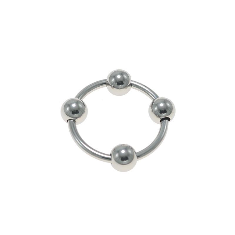 Stainless Steel Penis Ring Lock Sperm Prepuce Yin Complex Male and Female Love Aid Lantern Ring Four Beads Lock Yang Adult Sex Tools for Adults