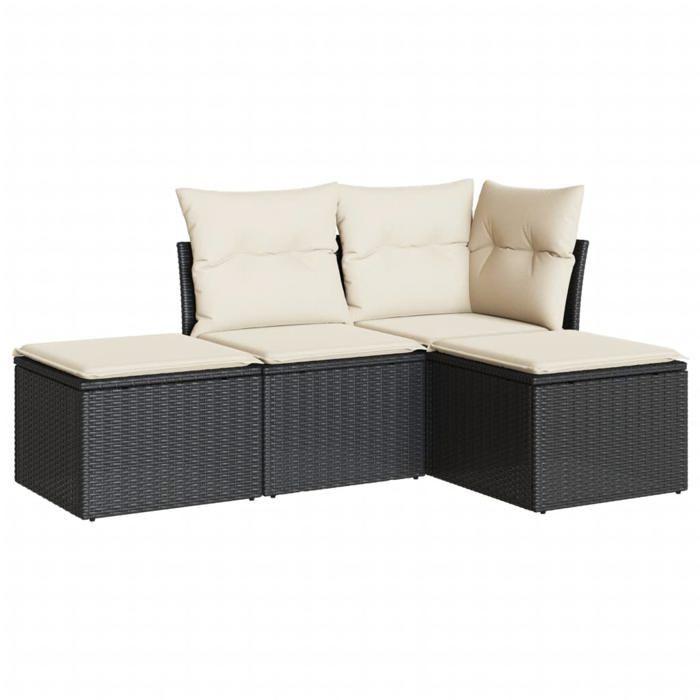 VidaXL Garden Lounge Set with Cushions 4 Pcs, Sofas with Adjustable Feet, Outdoor Furniture Set Patio Terrace, 3249315