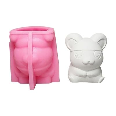Hamster Statue Silicone Candle Molds for Candle Soap Home Decoration Animal Shape Silicone Candle Molds for Epoxy Resin