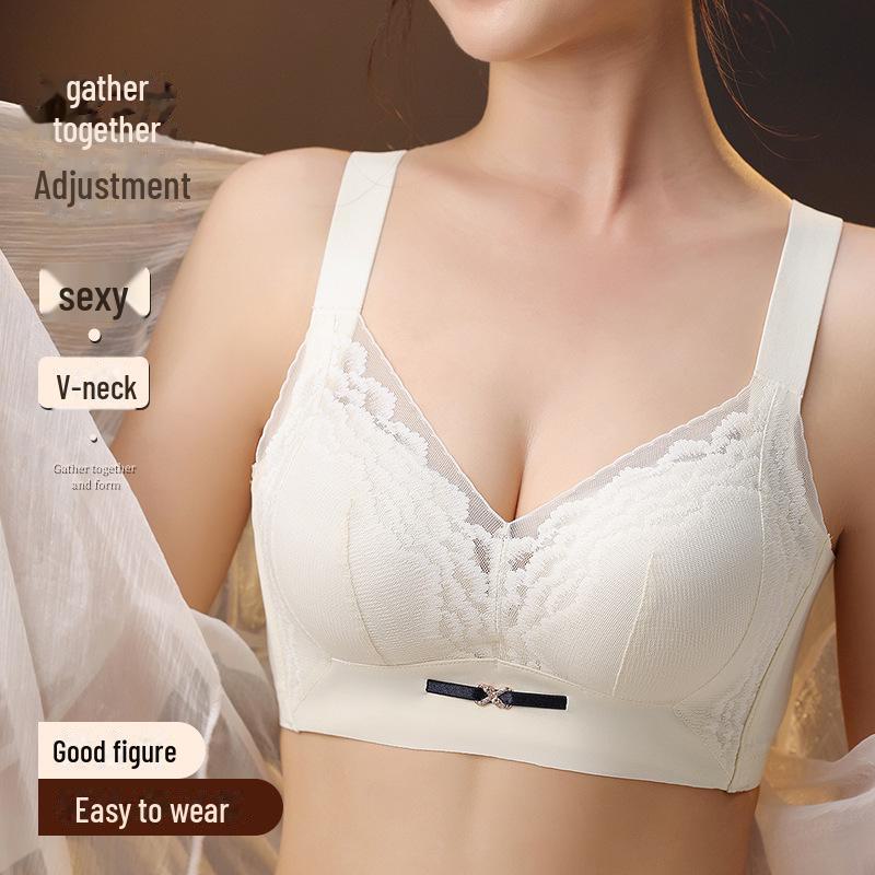 "Lace Breathable Adjustable Push-Up Bra - Anti-Sag, Wire-Free for All Bust Sizes"