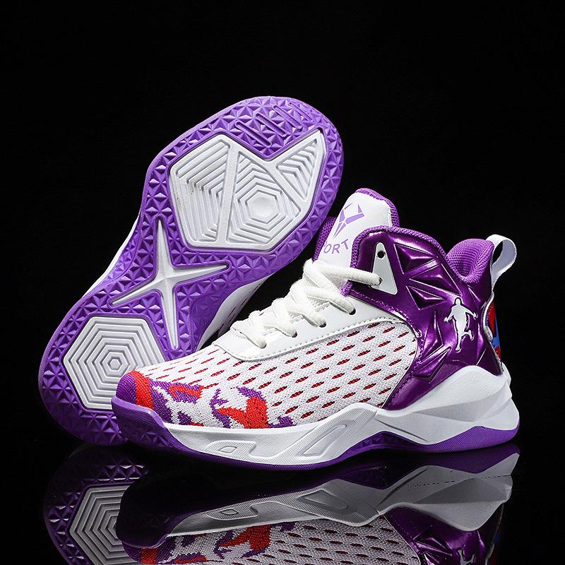 Boys mesh breathable basketball shoes children's 2025 spring and summer new student professional training non-slip wear-resistant sports shoes