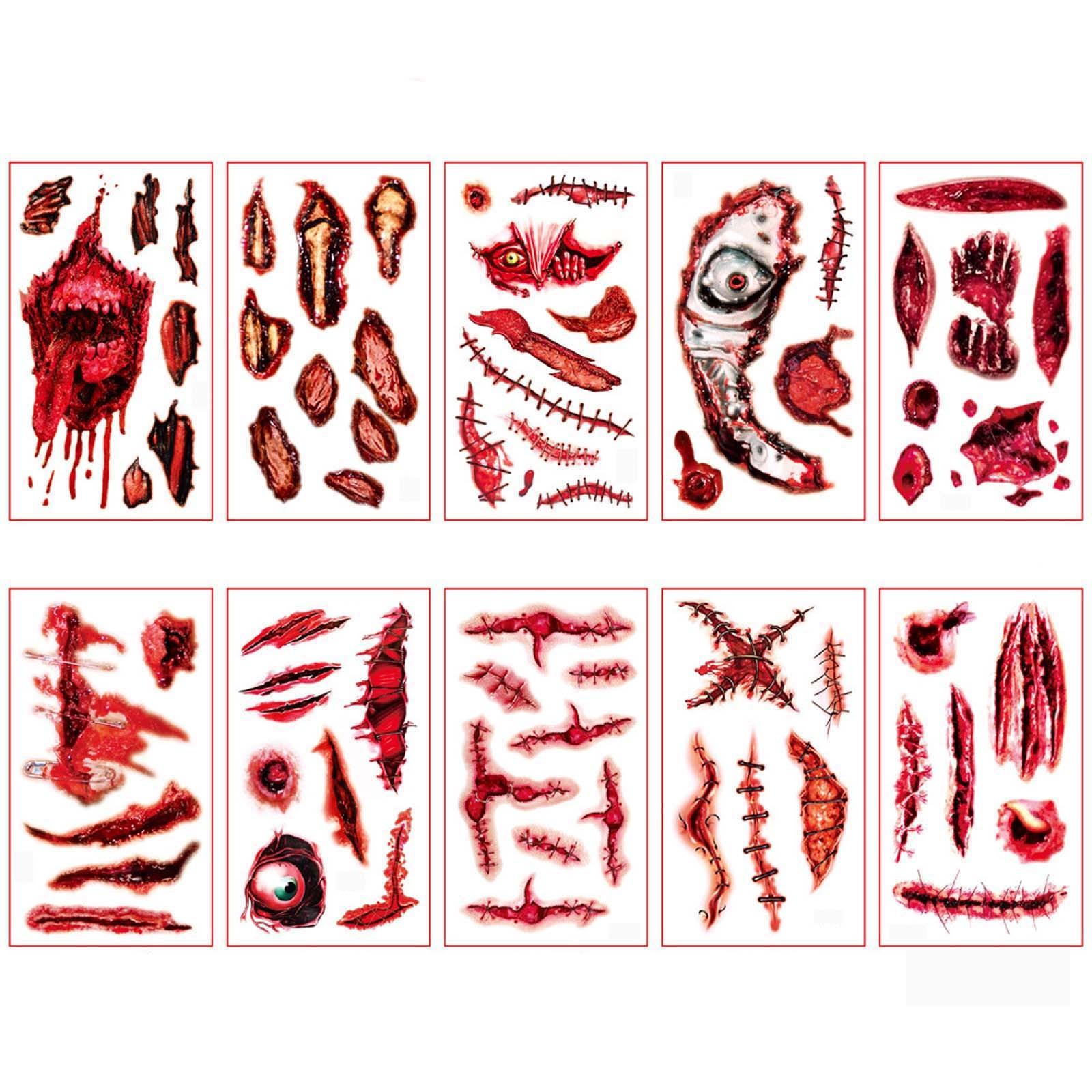 

Halloween Bullet Hole Wound Sticker Scar Zombie Makeup Sticker