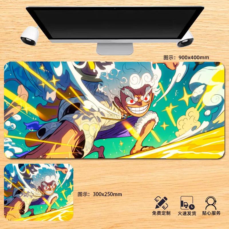 Japanese Anime ONE PIECE Leather Mouse Pad Oversized Boys Animation E-sports Game Keyboard Pad Monkey D. Luffy Computer Desk Pad Non-slip Mouse Pad