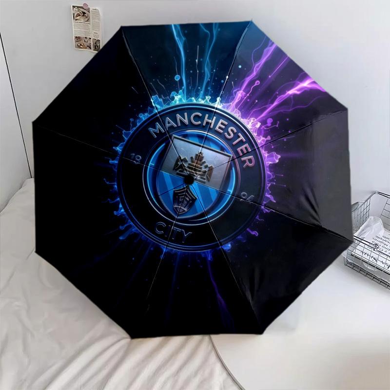 Manchester City Football Club2pattern, automatic folding umbrella, portable and foldable design, 8 ribs, a Christmas or birthday gift.