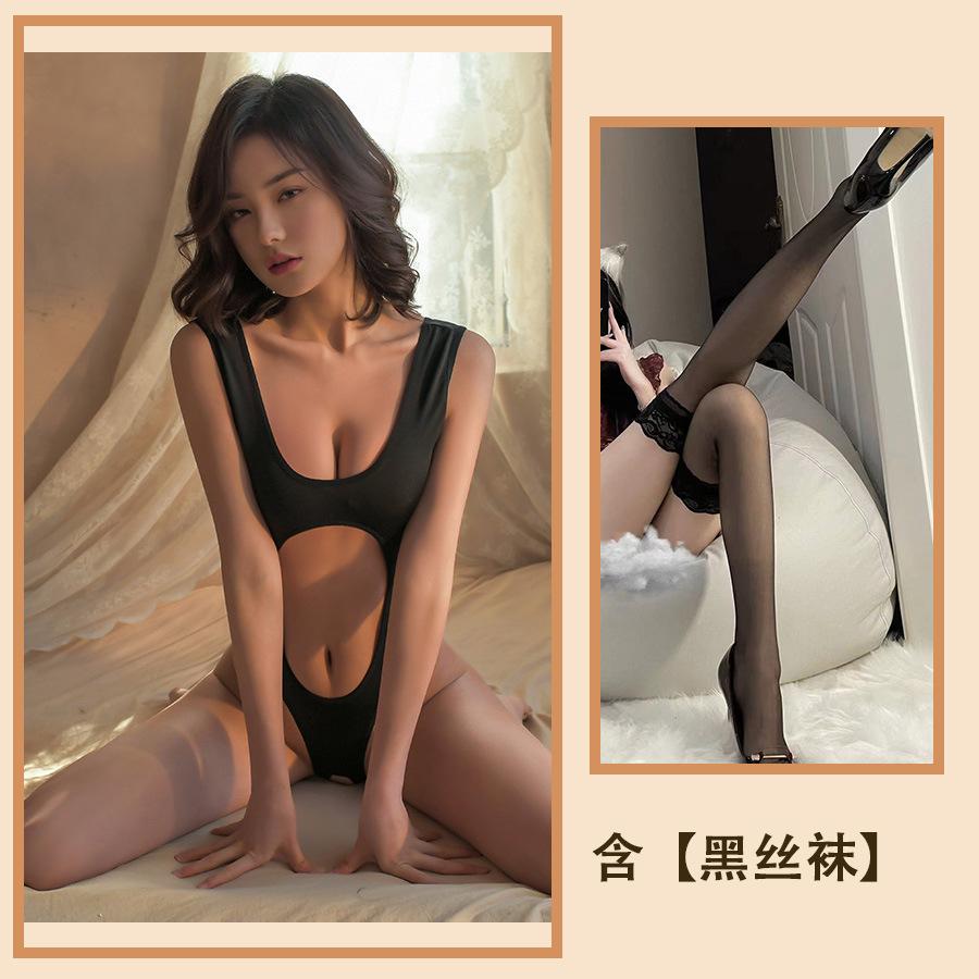 Sexy Underwear Open-file Onesie Flirting Passion Seduction Set Transparent Open Pajamas Women's Uniform Seduction
