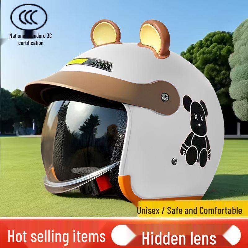 3C Certified Winter Electric Vehicle Safety Helmet: Unisex, Warm, Half-Helmet
