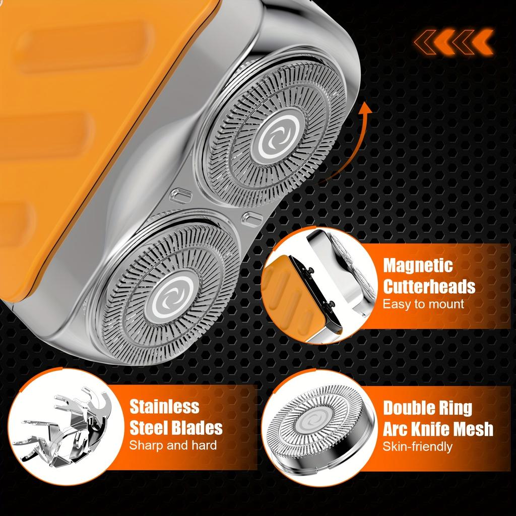 Bărbați Mini aparat de ras electric cu cap dublu impermeabil reîncărcabil aparat de ras de călătorie rotativ aparat de ras portabil păr barbă trimmer instrument