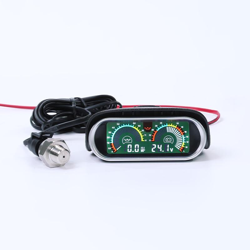 Universal Car LCD Gauge: Engine Oil & Voltage Monitor