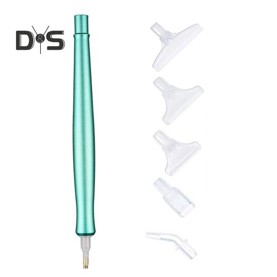 

Электрическая алмазная художественная ручка Вакуумная алмазная художественная ручка со сменными наконечниками Инструмент для алмазного искусства без воска для круглых и квадратных бриллиантов зелёный