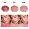 5 Colour Blush Powder Palette Eyes Cheeks Lips 3 in 1 Face Pearlescent Blush Cream Highlighter Contouring Powder Matte Eyeshadow Baked Powder