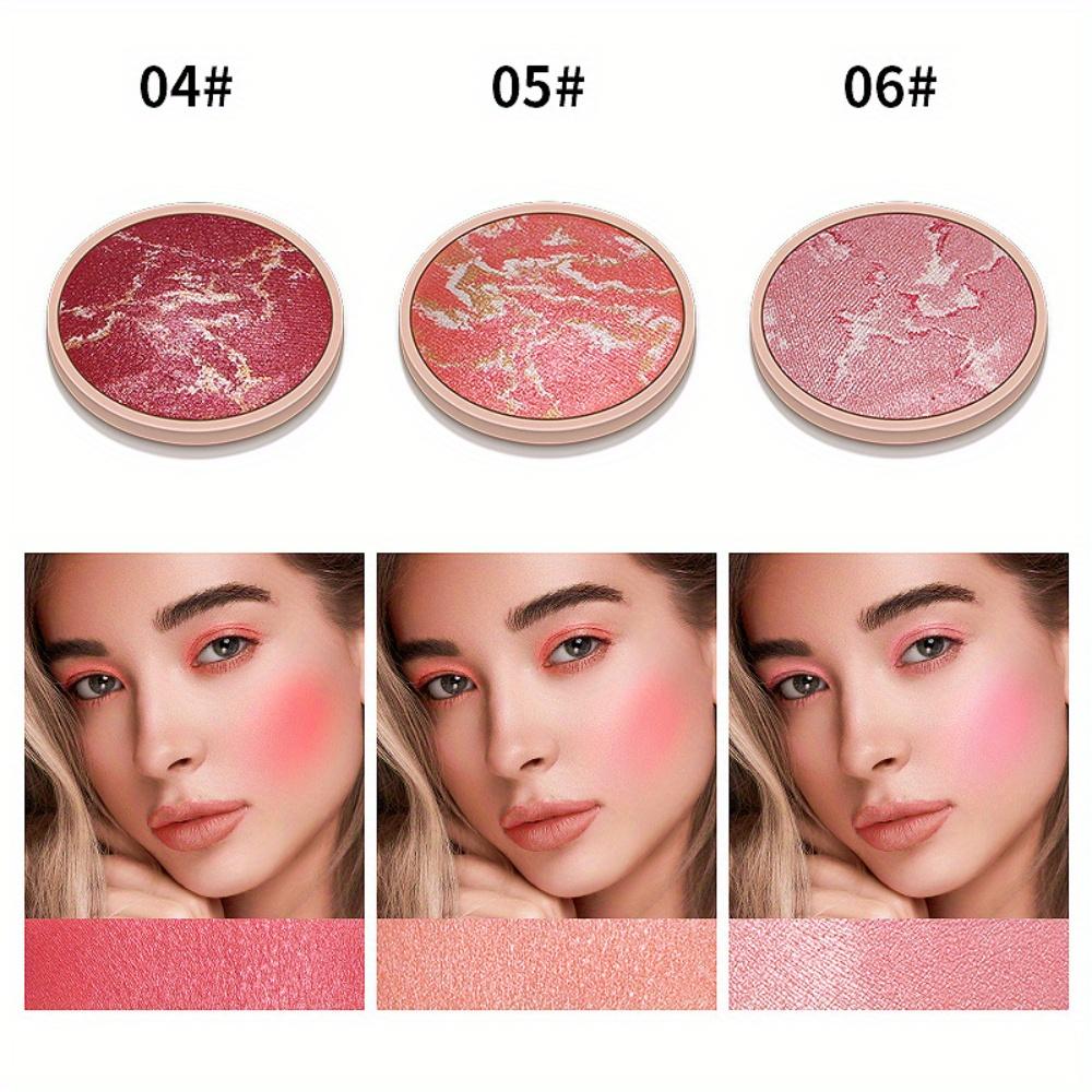 5 Colour Blush Powder Palette Eyes Cheeks Lips 3 in 1 Face Pearlescent Blush Cream Highlighter Contouring Powder Matte Eyeshadow Baked Powder