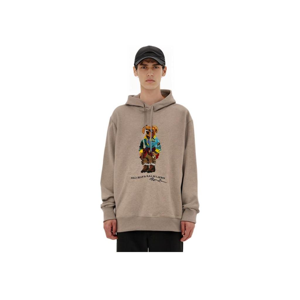Polo Ralph Lauren Animal Pattern Hooded Long Sleeve Sweatshirt Men Sweatshirt Gray 710853309-021