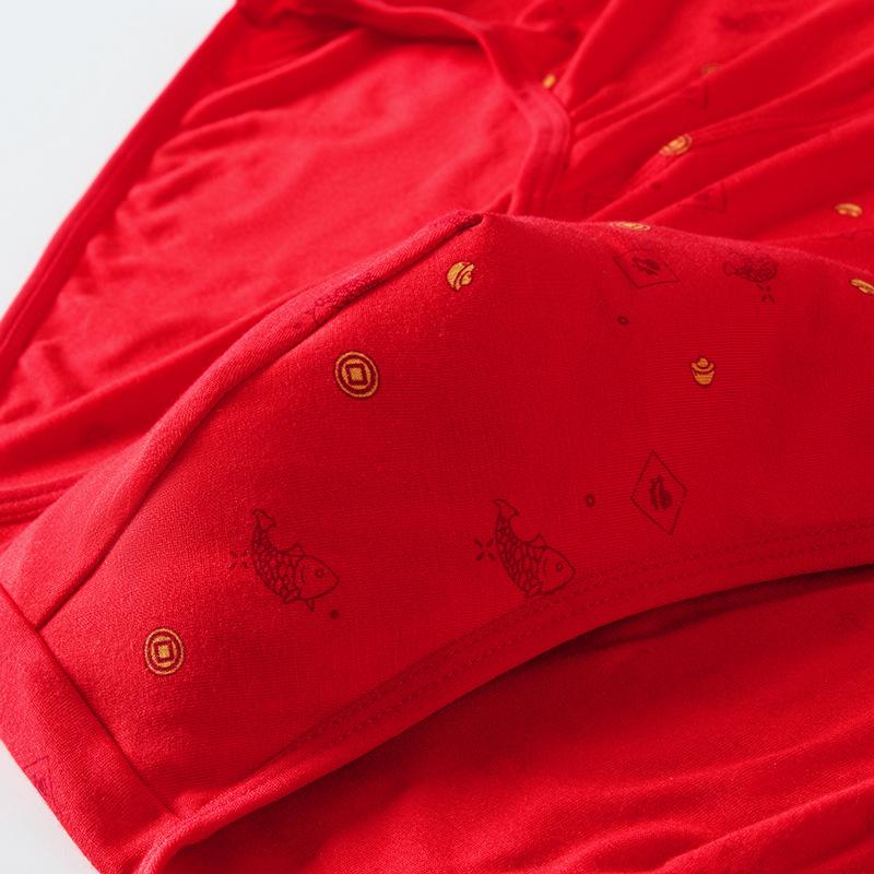 1PC Men's Red Boxers Plus Size Underwear High Waist Panties for Middle-aged Underpants Trunk Undies Modal Shorts XL To 8XL