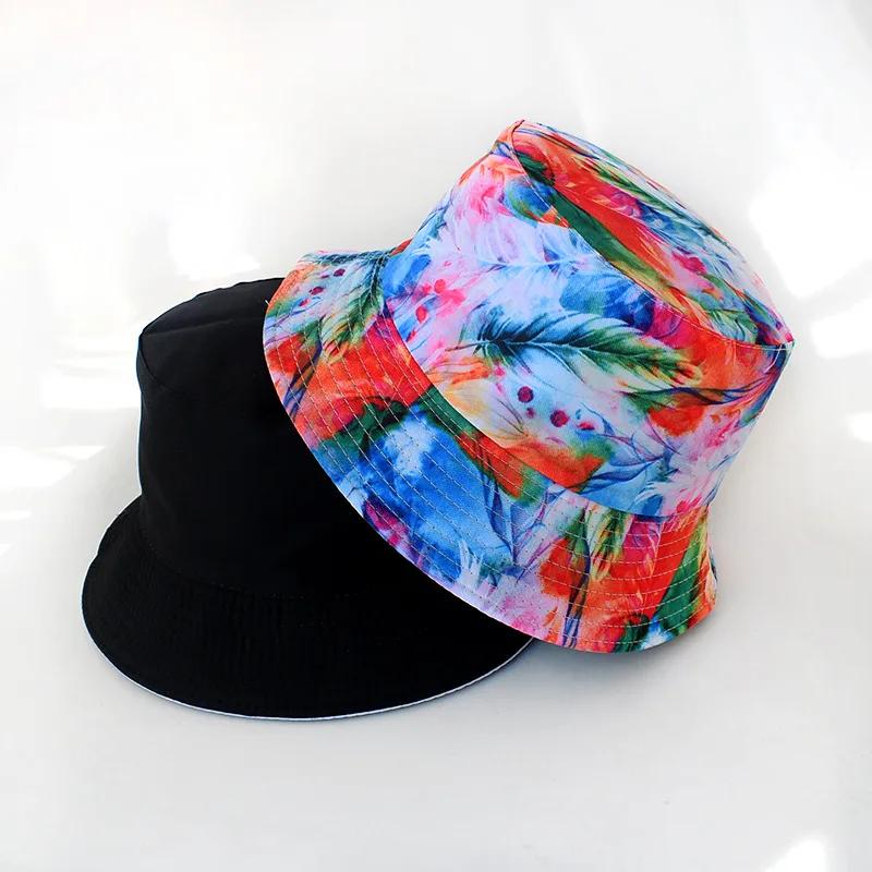 New Street Graffiti  Men's Bucket Hat Double-Sided Hip Hop   Outdoor Women Caps Beach Sun Protect Fishing Unisex Bonnet