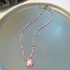 Fashionable Sweet Beads Necklace Short Choker Y2K Colorful Jewelry Pendant Necklace Rice Beads Material for Women Girls