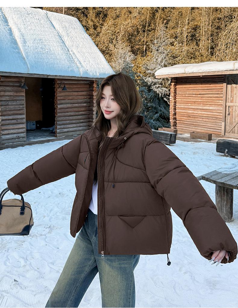 Women's Short Hooded Loose Thickened Warm Jacket