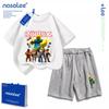 Fashionable children's cartoon pattern children's T-shirt+shorts children's shorts