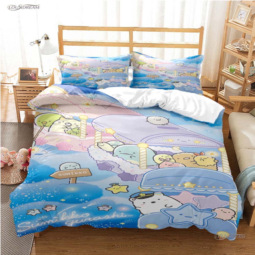 Cute Cartoon M-MAMEGOMA All Season Duvet Cover Kawaii Bedding Set Soft Quilt Cover and Pillowcases Teen Single/Double/Queen/King