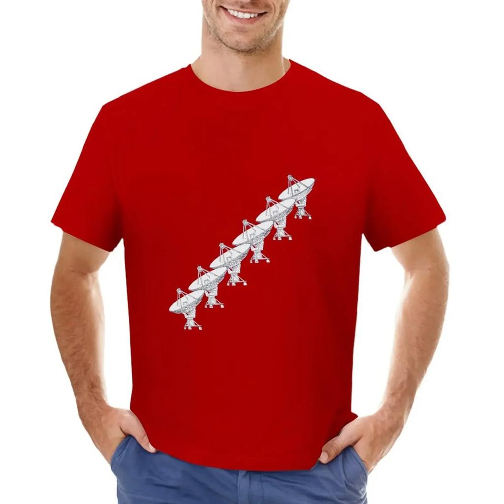 Very Large Array - Multiple Radio Telescope - Space Contact T-shirt Short Sleeve Tee Blouse Fitted T Shirts for Men