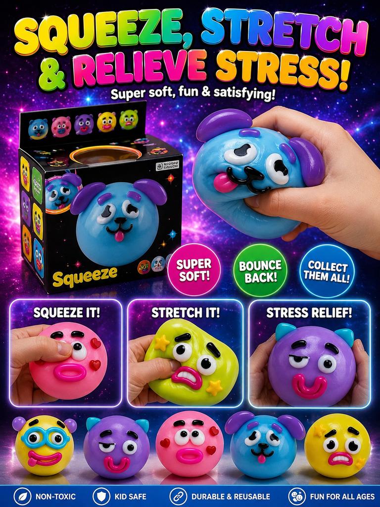 Cute Smushers Squishy Dog Face Swap Slow Rising Stress Relief Soft Fidget Sensory Toy Anxiety Calming Fun Squishies For