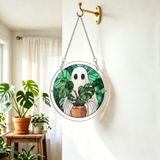 Acrylic Puzzles Suncatcher, Ghost Witch Pumpkin Window Hanging Decor, Halloween Graduation Mother's Day Birthday for Women
