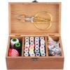 Tissting Wooden Sewing Kit Box, Vintage Taraxacum Pattern, Sewing Repair Tool Set with Storage Box, Needle Thread Storage Case Organizer, DIY Sewing