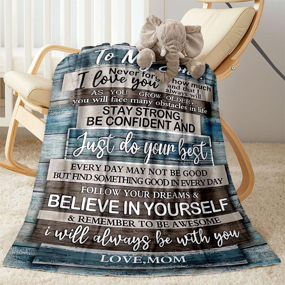 1pc Mom Quotes Blanket Comfortable Soft Lightweight Multi Purpose Blanket for Travel Camping Picnics Sofa Office Bed Living Room Gift for Friends