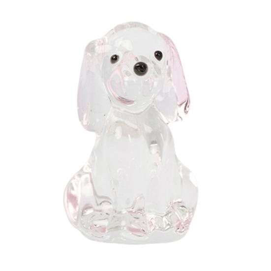 Hand Blown Mini Glass Dog Figurine Handmade Faux Crystal Cute Dog Statue Collectible Animal Ornament for Home Decor Pet Lover Gifts