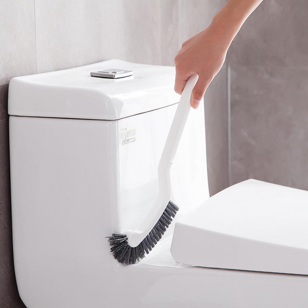 Semicircular Plastic Toilet Cleaning Brush Corner Rim Cleaner Bent Bowl Handle