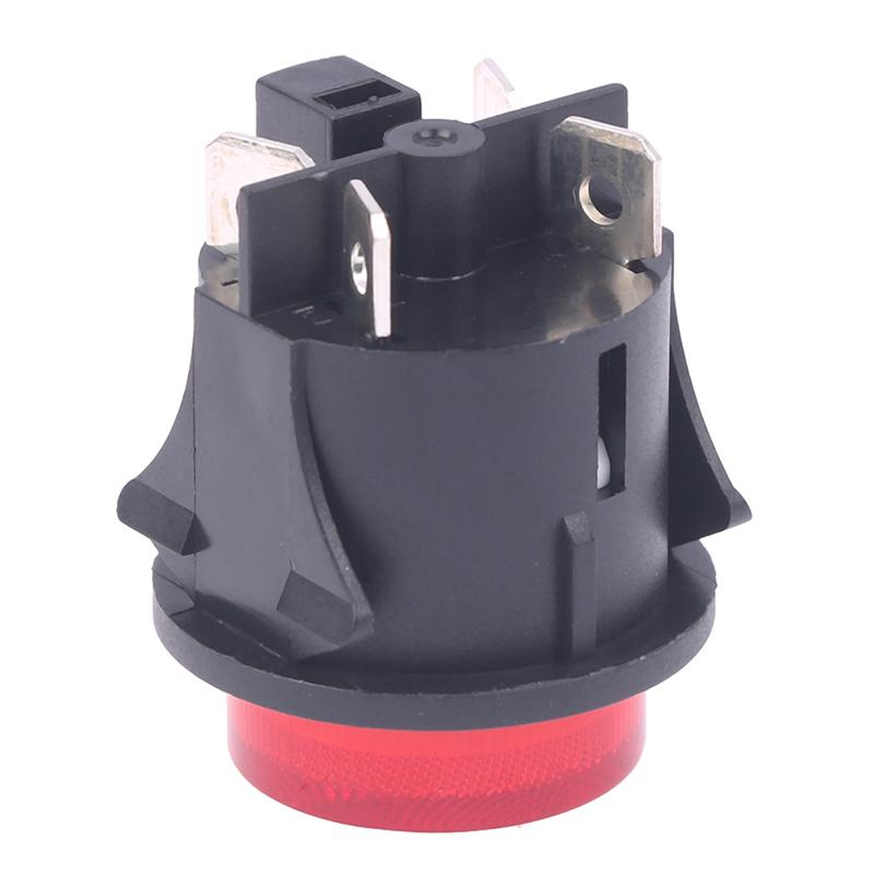 Red Push Button Switch 4 Pins Touch Power Switch Round Rocker Switch Ps18-16-2
