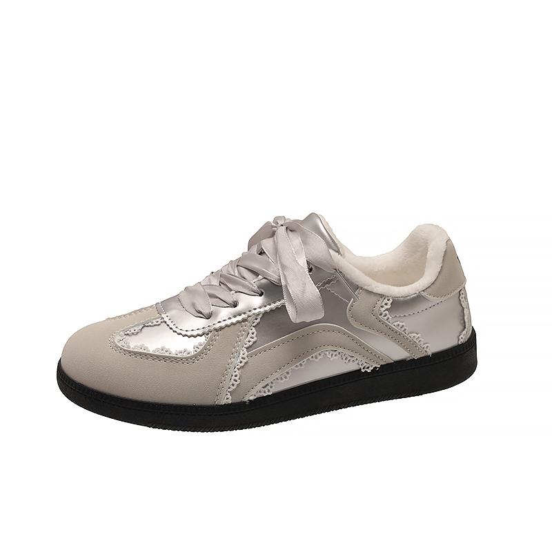 

Women Sneakers Roud Toe Flat Low Top Sneakers Outdoor Causal Ballet Style Flats Lace Lovely Style Spring Autumn Shoes for Women 40