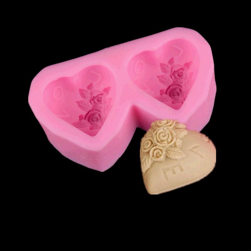 DIY Sugar Craft Fondant Forma na dort ve tvaru srdce Silikonová forma na mýdlovou svíčku