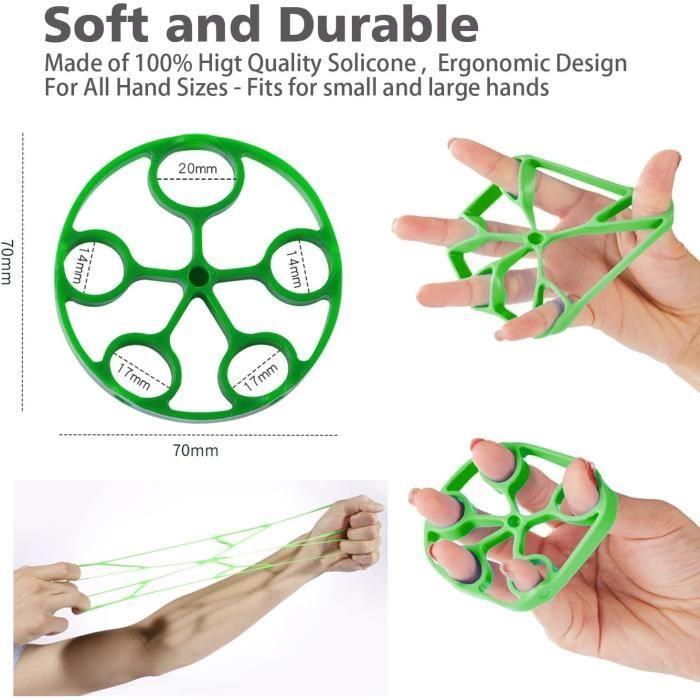 Hand Grip Musculation - Lot de 10 - Silicone - 3 niveaux de résistance - Anti-stress