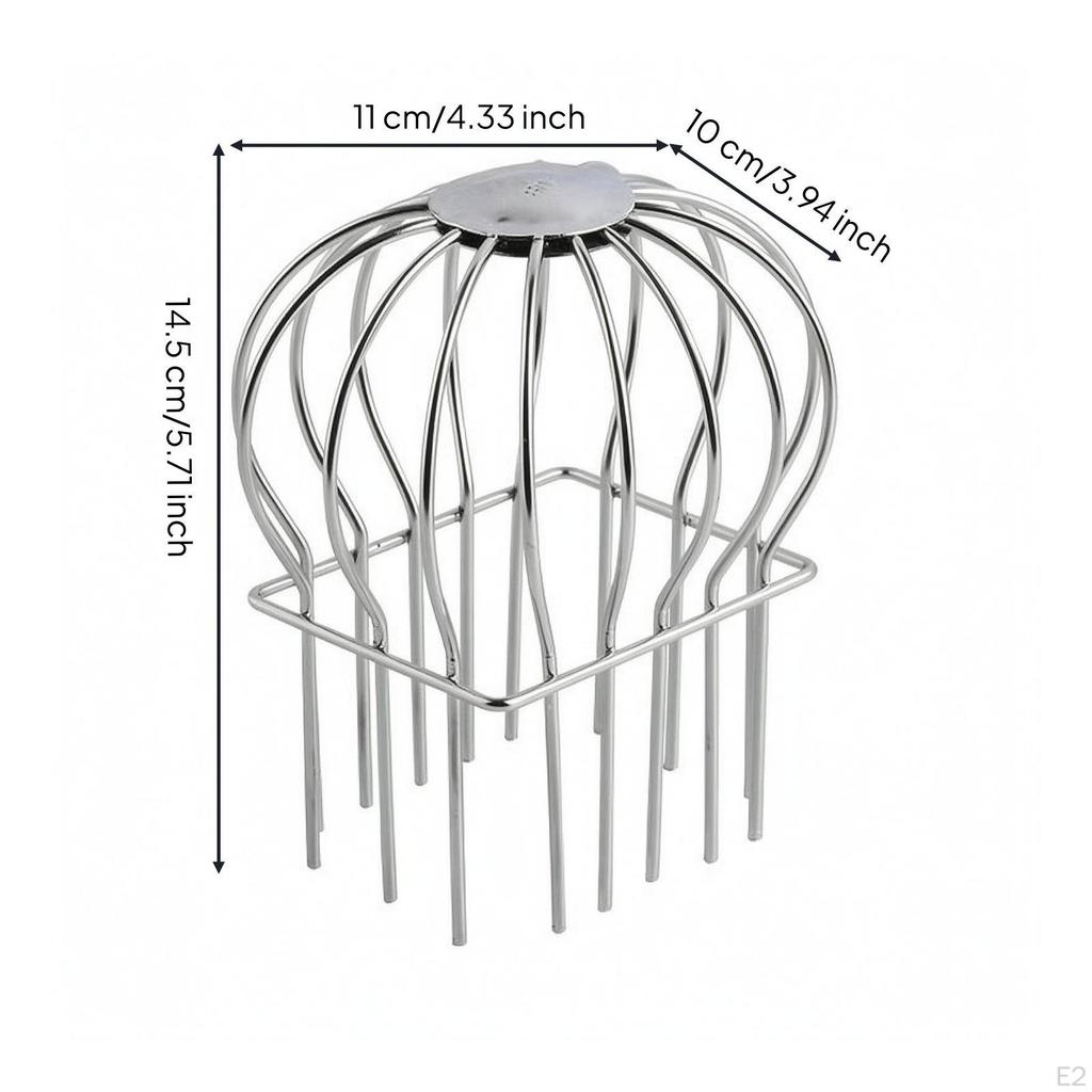 Stainless Steel Drain Guard DomeShaped Wire Cage Slotted Grid Square Downspout Strainer