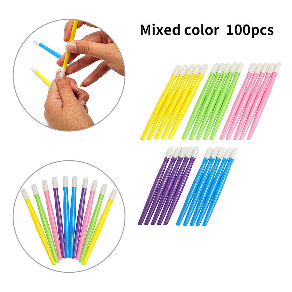 Cheap 100Pcs Cuticle Pusher Rubber Tip Nail Cleaner Bulk Nail Pick Dead
