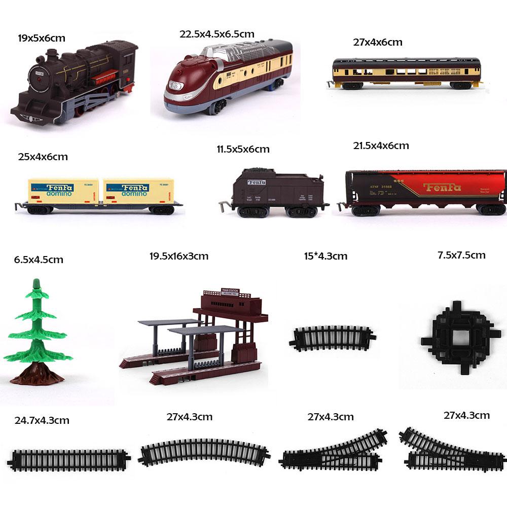 City Super Long Train Track Cargo Car Carriage Wagons Passenger Model Accessories Classical Electric Set Children Train Toy