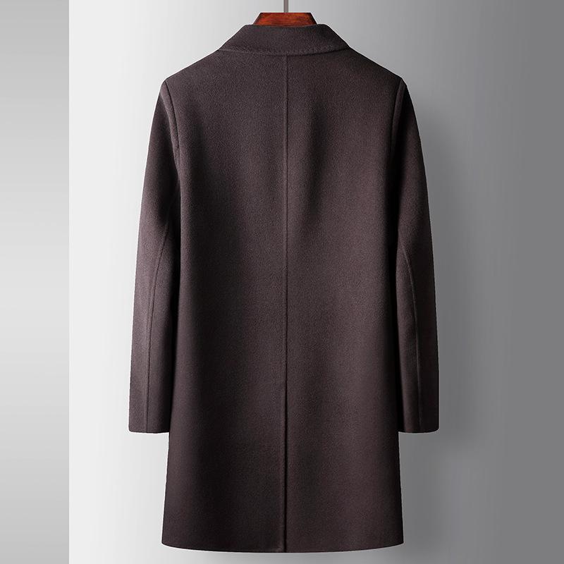 Пальто осенне-зимнее двубортное шерстяное пальто-тренчкот с подкладкой из гусиного пуха — фото 2